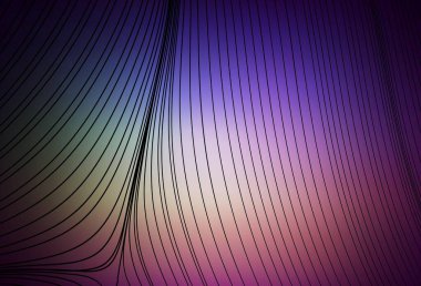 Koyu pembe, çizgili yeşil vektör şablonu. Basit eğri biçiminde parlak renkli bir illüstrasyon. Web siteniz için soyut tasarım.