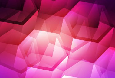 Açık pembe, altıgenli sarı vektör arkaplan. Bulanık arkaplanda renkli altıgenler. Web sitesi posterleri, afişler için tasarım.