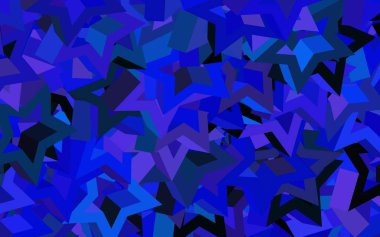 Koyu pembe, kristalli mavi vektör şablonu, üçgenler. Üçgenli soyut gradyan çizimi. İniş sayfası için modern şablon.