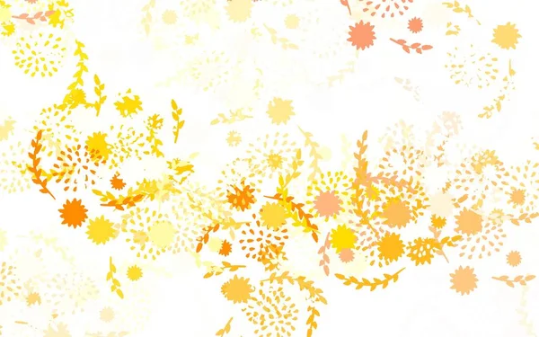 Açık Turuncu vektör karalama arkaplanı. Çiçeklerle renklendirici çizimler. Çiçeklerle. Tasarımınız için yeni şablon.