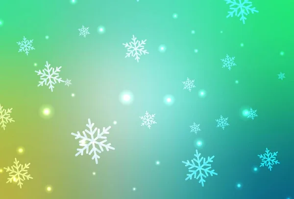 Hellgrüner Vektorhintergrund Xmas Stil Bunte Illustration Mit Weihnachtlichen Symbolen Und — Stockvektor
