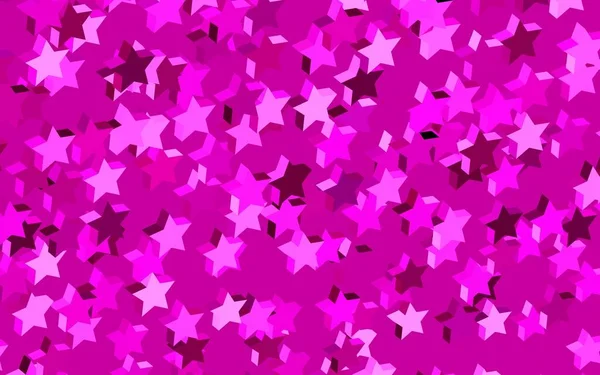 Dark Pink Vector Texture Beautiful Stars Decorative Shining Illustration Stars — Stock Vector