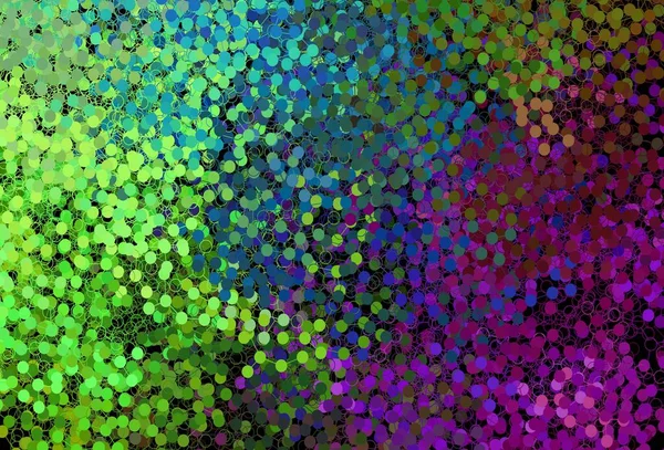 Dunkles Mehrfarbiges Vektorlayout Mit Kreisformen Unscharfe Blasen Auf Abstraktem Hintergrund — Stockvektor
