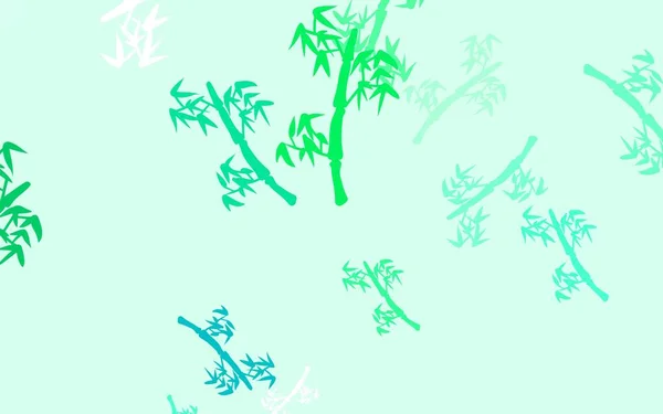 Light Green Vektor Doodle Baggrund Med Grene Helt Farvet Illustration – Stock-vektor