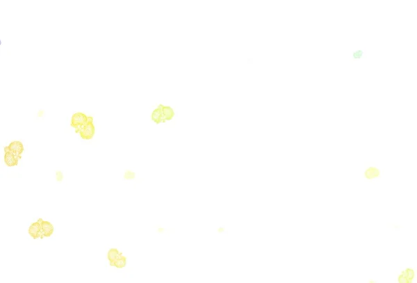 Light Green Yellow Vector Natural Pattern Flowers Creative Illustration Blurred — Image vectorielle