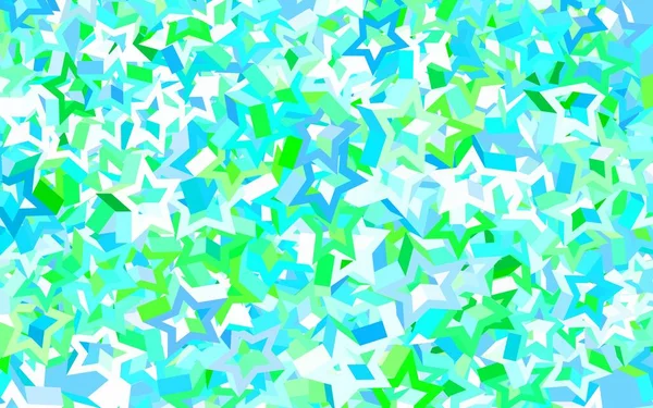 Lichtblauw Groen Vectorsjabloon Met Hemelsterren Moderne Geometrische Abstracte Illustratie Met — Stockvector