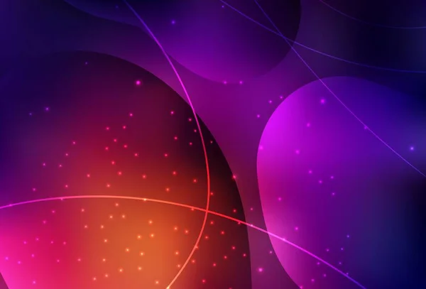 Dark Pink Yellow Vector Circles Lines Colorful Gradient Abstract Background — Image vectorielle