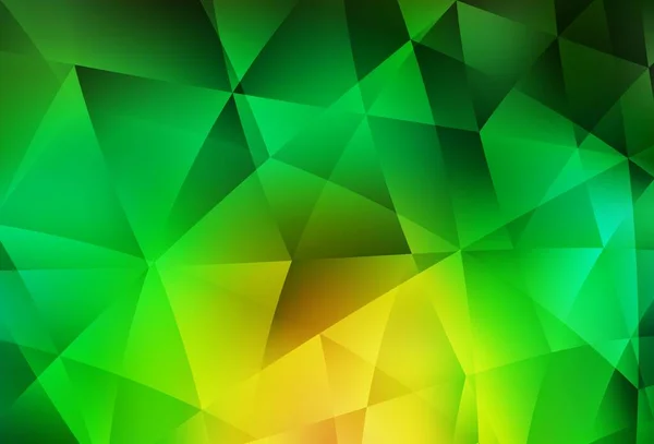 Verde Claro Modelo Mosaico Triângulo Vetor Amarelo Ilustração Abstrata Colorida — Vetor de Stock