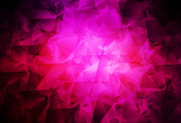Dunkelrosa Vektor Leuchtenden Dreieckigen Hintergrund Bunte Illustration Abstrakten Stil Mit — Stockvektor