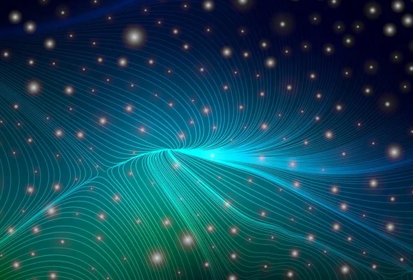 Темно Синій Зелений Векторний Візерунок Сферами Кривими Дизайн Абстрактному Стилі — стоковий вектор
