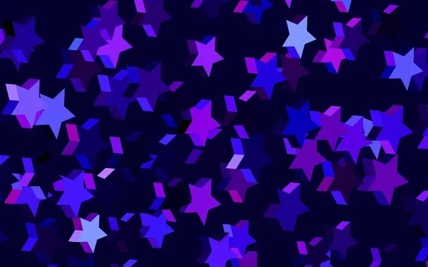 Dark Purple Layout Vetorial Rosa Com Estrelas Brilhantes Estrelas Fundo — Vetor de Stock