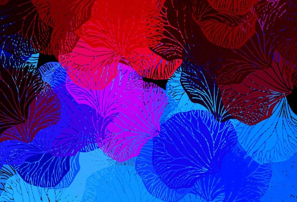 Dunkelblauer Roter Vektorhintergrund Mit Blättern Kreative Illustration Unscharfem Stil Mit — Stockvektor