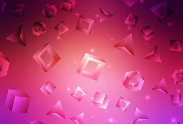Rose Clair Fond Vectoriel Jaune Avec Triangles Cubes Lignes Losange — Image vectorielle