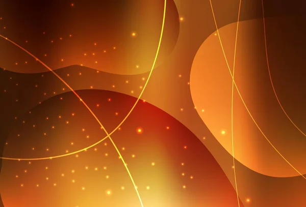 Темно Оранжевий Вектор Ілюстрація Набором Яскравих Барвистих Абстрактних Кіл Ліній — стоковий вектор
