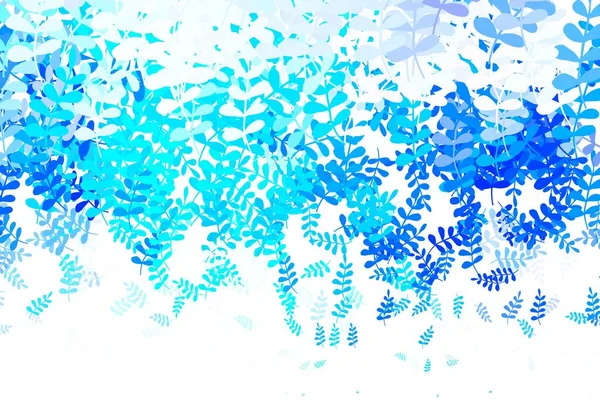 Hellblauer Vektor Natürliches Muster Mit Blättern Gekritzelte Illustration Von Blättern — Stockvektor