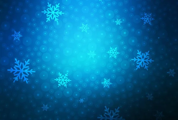 Dark Blue Vektorschablone Karnevalsstil Illustration Mit Bunten Schneeflocken Und Weihnachtskugeln — Stockvektor