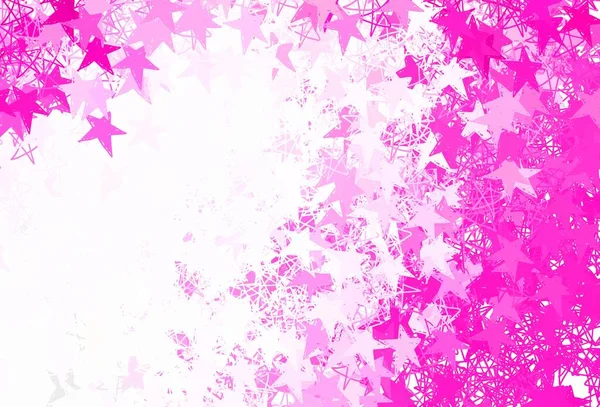 Светло Розовая Векторная Текстура Красивыми Звездами Сияющая Цветная Иллюстрация Звездами — стоковый вектор