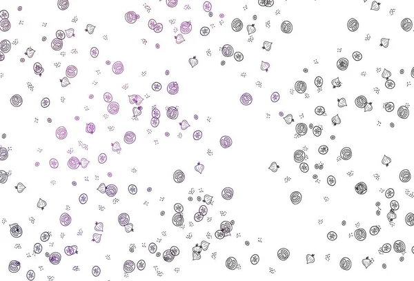 Светло Фиолетовый Векторный Фон Вкусной Едой Абстрактный Фон Цветными Иллюзиями — стоковый вектор