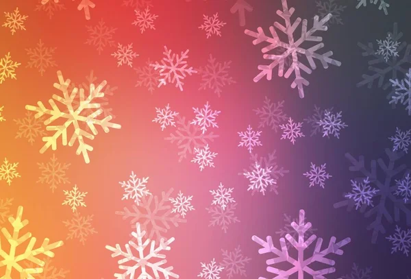 Lichtroze Geel Vector Patroon Kerststijl Een Smart Illustration Met Gradiënt — Stockvector