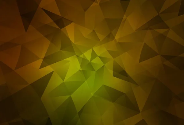 Verde Scuro Vettore Giallo Brillante Disposizione Triangolare Illustrazione Brillante Colorato — Vettoriale Stock