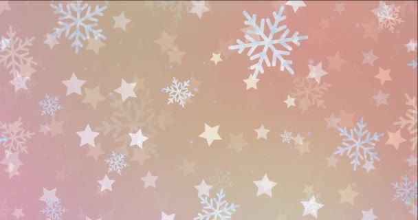 4K smyčka světle růžová, zelené záběry v veselém vánočním stylu. — Stock video