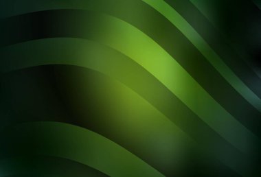 Bükülmüş çizgileri olan koyu yeşil vektör dokusu. Çağdaş gradyan soyut çizgileri olan çizimler. Web siteniz için soyut tasarım.