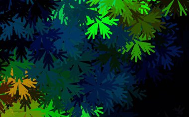 Koyu mavi, sarı vektör, çiçekli zarif duvar kağıdı. Renkli, soyut karalama çiçekleri olan bir resim. Marka kitabınız için yeni şablon.