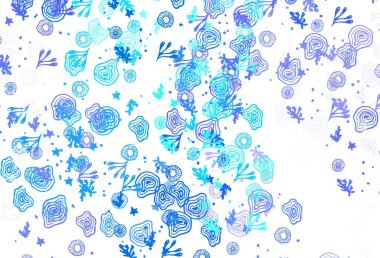 Açık mavi, rastgele şekilli yeşil vektör deseni. Soyut tarzda rengarenk gradyan şekilleri olan bir resim. Duvar kağıtları için zarif tasarım.