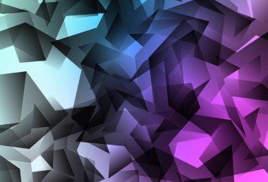 Açık Pembe, Mavi vektör soyut mozaik desen. Üçgenli modern soyut çizim. Dizaynınız için üçgen desen.