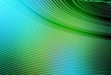 Açık mavi, yeşil çizgili vektör arka plan. Eğimli çizgileri olan zarif parlak bir illüstrasyon. Cep telefonu ekranları için arkaplan.