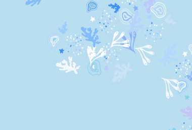 Açık pembe, soyut şekilli mavi vektör arkaplan. Rastgele şekillerle soyut tarzda dekoratif tasarım. Bir cep telefonu için arka plan.