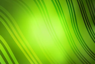 Açık yeşil, eğri çizgileri olan sarı vektör arkaplan. Soyut ve gradyan renkte renkli çizimler. Markan için yeni kompozisyon.