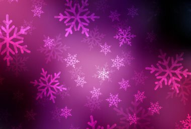 Koyu mor, doğum günü tarzında pembe vektör dokusu. Noel sembolleri ve tabelaları ile renkli çizimler. Okul ve dil bilgisi siteleri için desen.