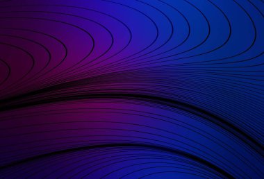 Koyu pembe, çizgili mavi vektör şablonu. Kavisli çizgilerden oluşan parlak bir illüstrasyon. İşiniz için en iyi tasarım.