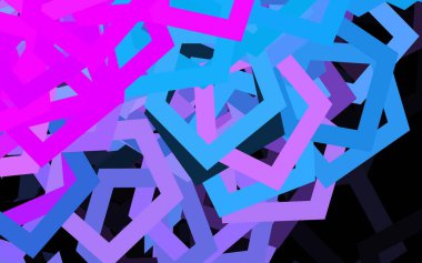 Koyu pembe, altıgen şekilli mavi vektör düzeni. Altıgen tarzda ışıldayan soyut çizimler. Reklamınız için bir kalıp, kitapçıklar.