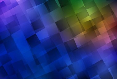 Koyu mavi, çizgileri, dikdörtgenleri olan sarı vektör düzeni. Dikdörtgen şekilli soyut çizimler. Reklamlar için desen.