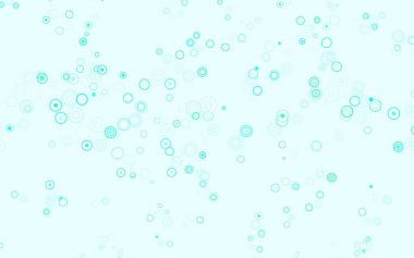 Disklerle açık yeşil vektör dokusu. Bulanık yağmur damlaları olan soyut bir çizim. İş ilanınız için tasarım.