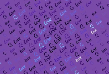 Koyu pembe, kalbi olan mavi vektör arkaplan. Kalpli basit bir dekoratif tasarım. Sevgililer Günü kartpostalları için şablon.