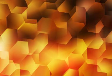 Renkli altıgenli açık turuncu vektör dokusu. Bulanık yüzeyde renkli altıgenlerin çizimi. İniş sayfaları için desen.