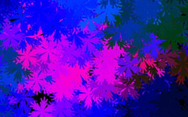 Koyu pembe, mavi vektör, çiçekli zarif duvar kağıdı. Çiçeklerle bulanık şekilli yaratıcı çizimler. İşiniz için yepyeni bir tasarım..