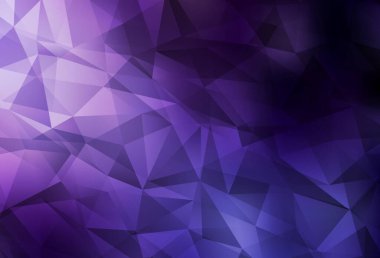 Koyu Mor vektör üçgen mozaik şablon. Soyut ve üçgenli renkli çizimler. Web siteniz için yeni bir doku.