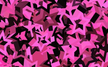 Koyu pembe, sarı vektör arkaplan ve renkli yıldızlar. Bulanık dekoratif dizayn yıldızlı basit bir stilde. İş ilanınız için akıllı tasarım.