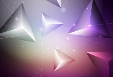 Koyu pembe, yeşil vektör çokgen desen. Gradyanı olan üçgen geometrik örnek. İş tasarımınız için yepyeni bir tarz.