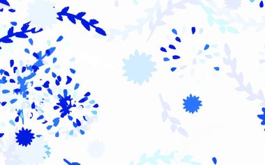 Açık pembe, çiçekli Mavi vektör karalama düzeni. Çiçekli modern soyut çizim. Cep telefonlarının geçmişleri için şablon.