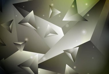 Koyu yeşil, sarı vektör çokgen arka plan. Üçgenli modern soyut çizim. Arkaplanlarınız için desenli desen.