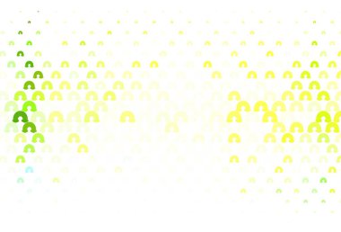 Açık yeşil, gökkuşaklı sarı vektör dokusu, bulutlar. Renkli gökkuşağının rengarenk sembolleri. En iyi tasarım mutlu olaylar.