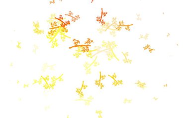 Açık Kırmızı, sarı vektör, dallı doğal arka plan. Yaprakları karalama tarzında renkli ve soyut çizimler. Marka kitabınız için yeni şablon.