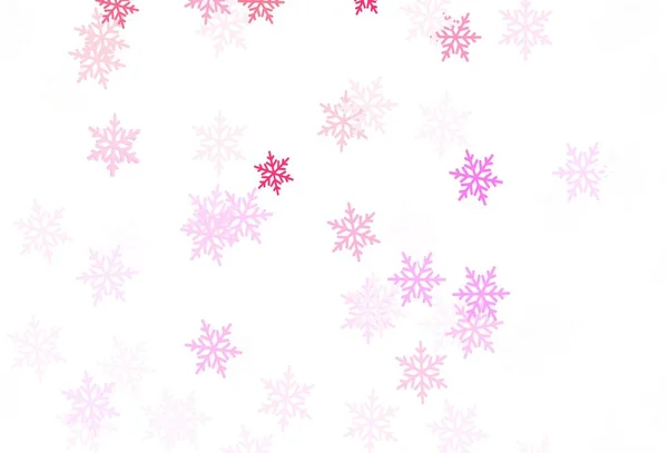 Luz Púrpura Plantilla Vectorial Rosa Con Copos Nieve Hielo Estrellas — Vector de stock