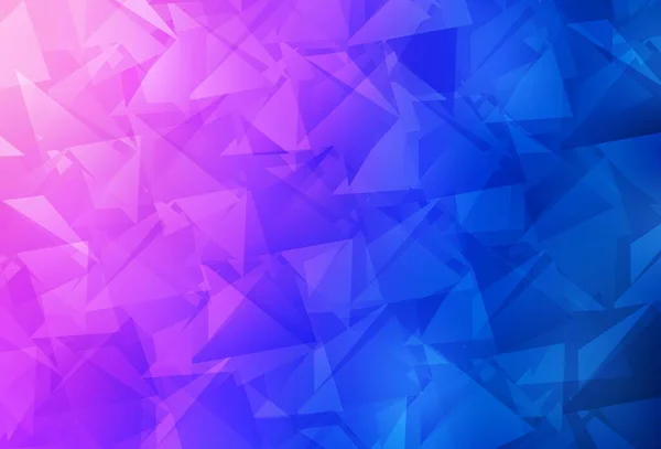 Rosa Chiaro Blu Struttura Mosaico Vettoriale Triangolo Illustrazione Colori Completamente — Vettoriale Stock