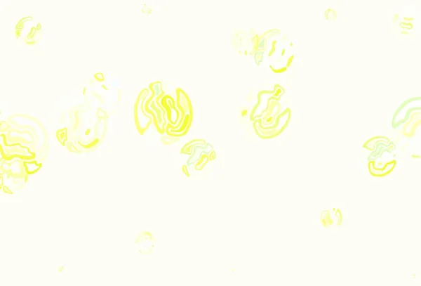 Светло Зеленый Желтый Векторный Фон Пузырями Иллюстрация Набором Ярких Красочных — стоковый вектор